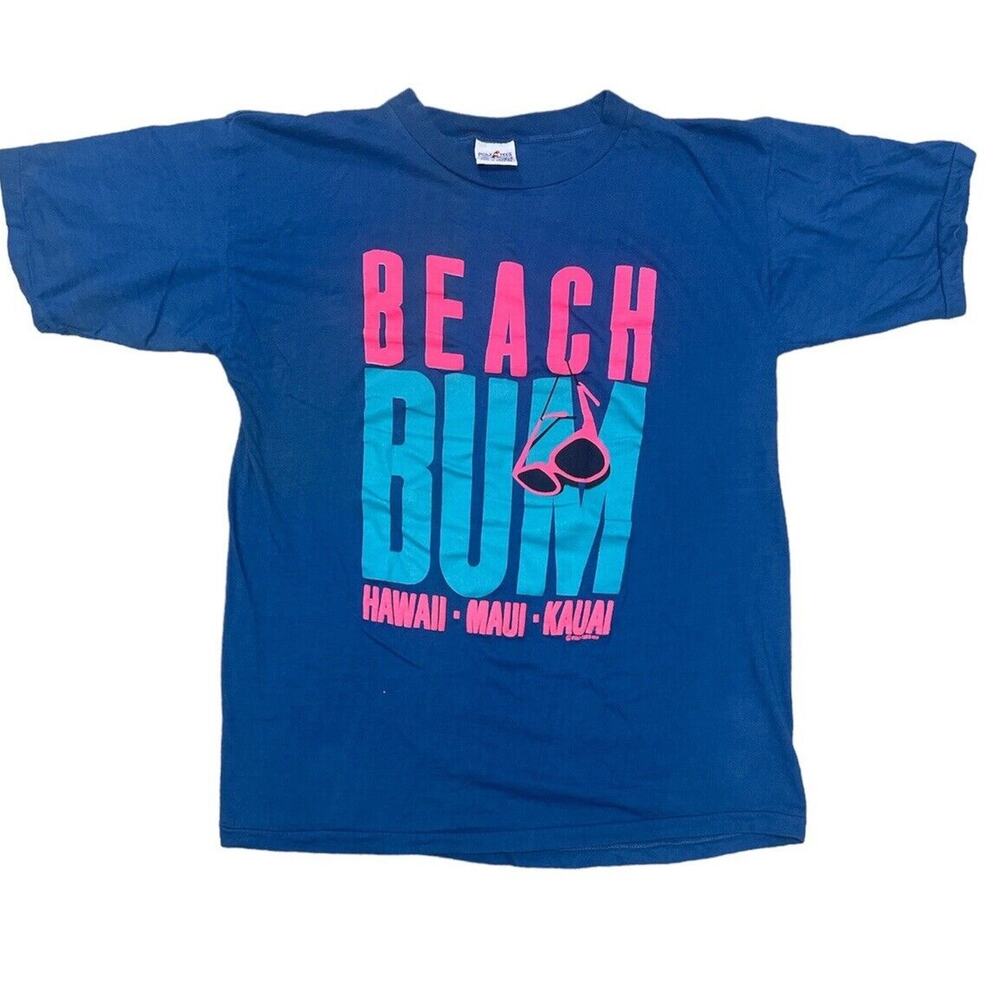 Vintage Beach Bum Hawaii Puff Print Single Stitch Men's XL